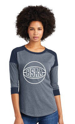 HSAA Basketball - 1-Color Basketball - 3/4 Sleeve Baseball Raglan Tee