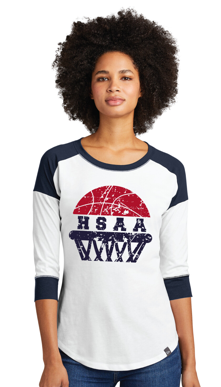 HSAA Basketball - Half Net - 3/4 Sleeve Baseball Raglan Tee