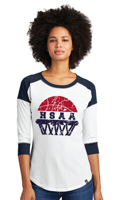 HSAA Basketball - Half Net - 3/4 Sleeve Baseball Raglan Tee