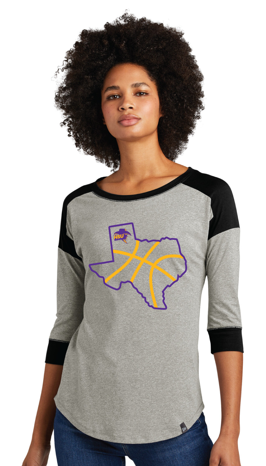 HSU Mens Basketball - Texas - 3/4 Sleeve Baseball Raglan Tee
