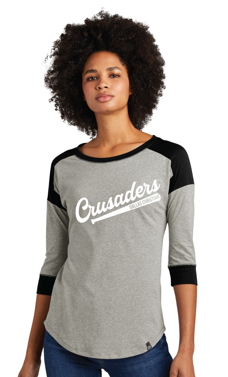 DCC Softball - Bat Script - 3/4 Sleeve Baseball Raglan Tee