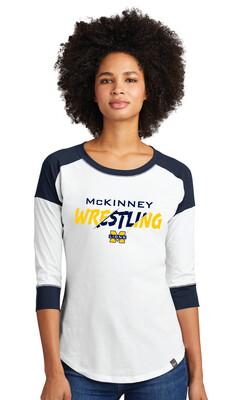 McKinney Wrestling - Slash - 3/4 Sleeve Baseball Raglan Tee