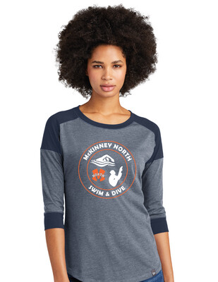 North Swim/Dive - Circle - 3/4 Sleeve Baseball Raglan Tee