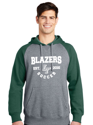 Lebanon Trail Boys Soccer - EST (White) - Raglan Hoodie