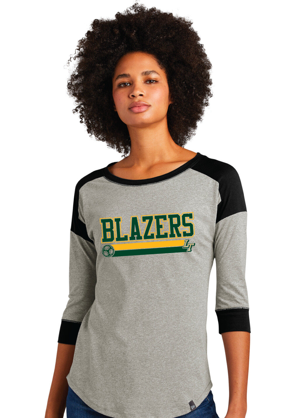 Lebanon Trail Boys Soccer - Blazers - 3/4 Sleeve Baseball Raglan Tee