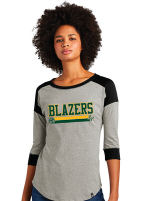Lebanon Trail Boys Soccer - Blazers - 3/4 Sleeve Baseball Raglan Tee
