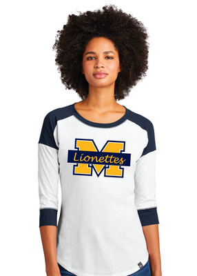 McKinney Soccer - Girls Logo - 3/4 Sleeve Baseball Raglan Tee
