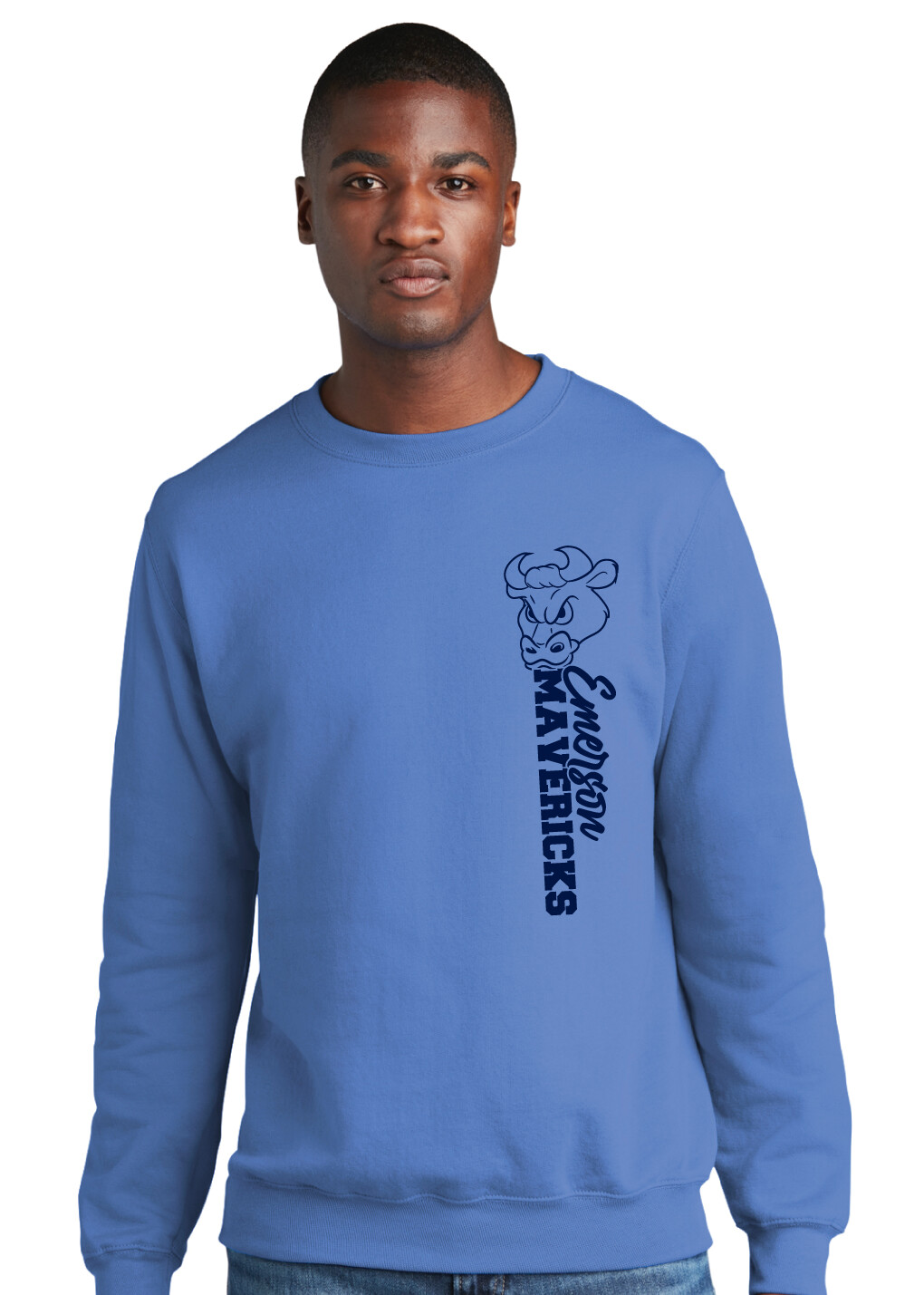 Emerson Baseball - Vertical - Crew Sweatshirt