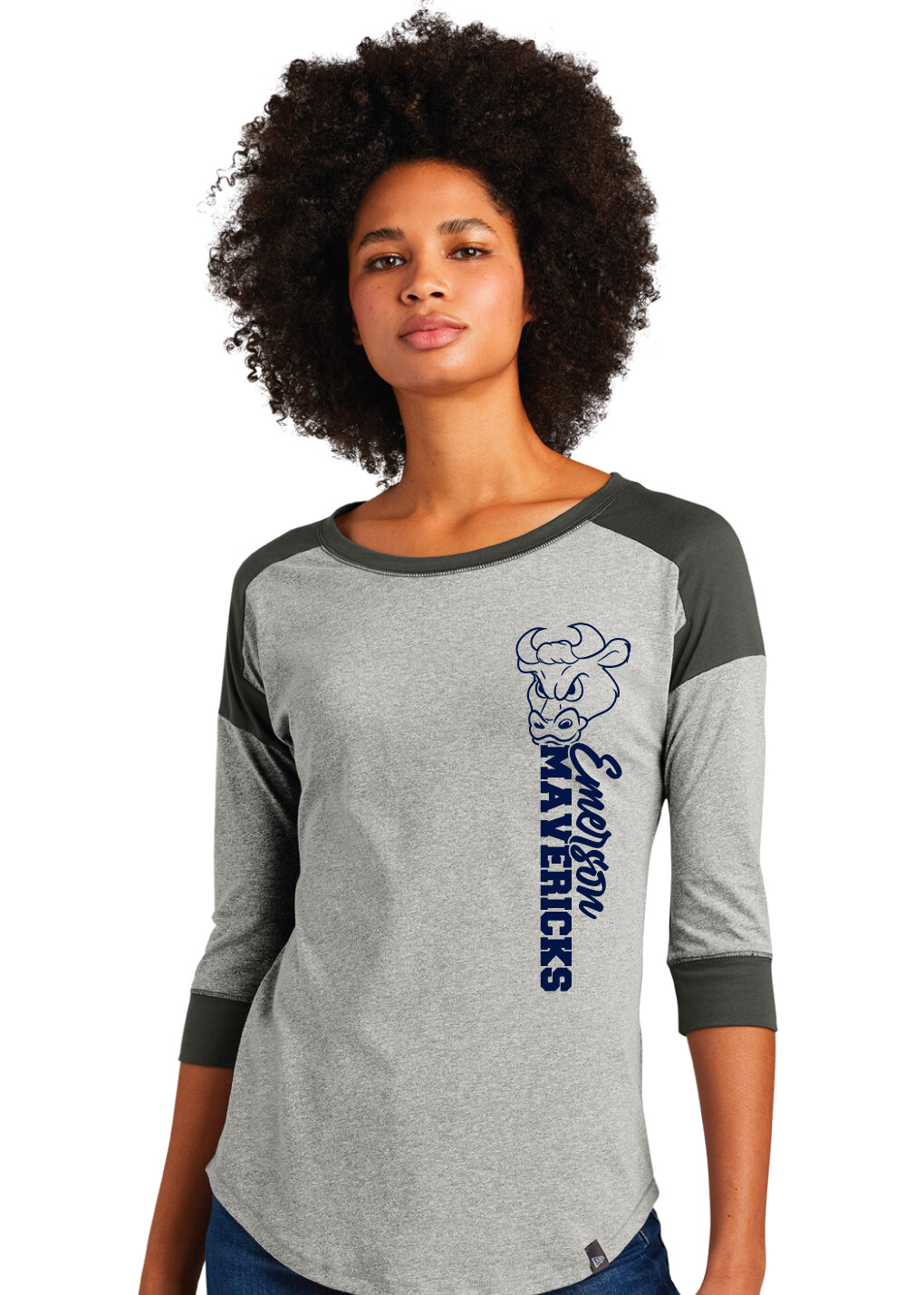 Emerson Baseball - Vertical - 3/4 Sleeve Baseball Raglan Tee