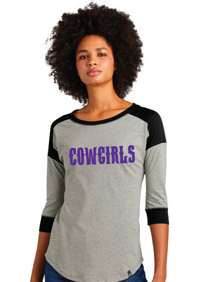HSU Women&#39;s Basketball - Cowgirls - 3/4 Sleeve Baseball Raglan Tee