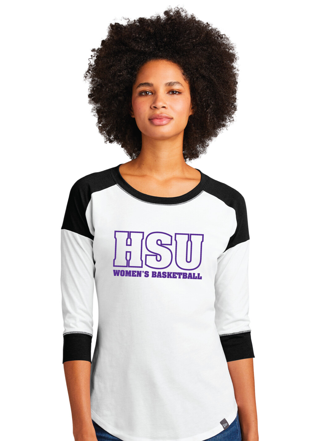 HSU Women&#39;s Basketball - Big HSU - Dri-3/4 Sleeve Baseball Raglan Tee