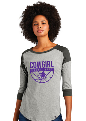 HSU Women&#39;s Basketball - Half Basketball - 3/4 Sleeve Baseball Raglan Tee