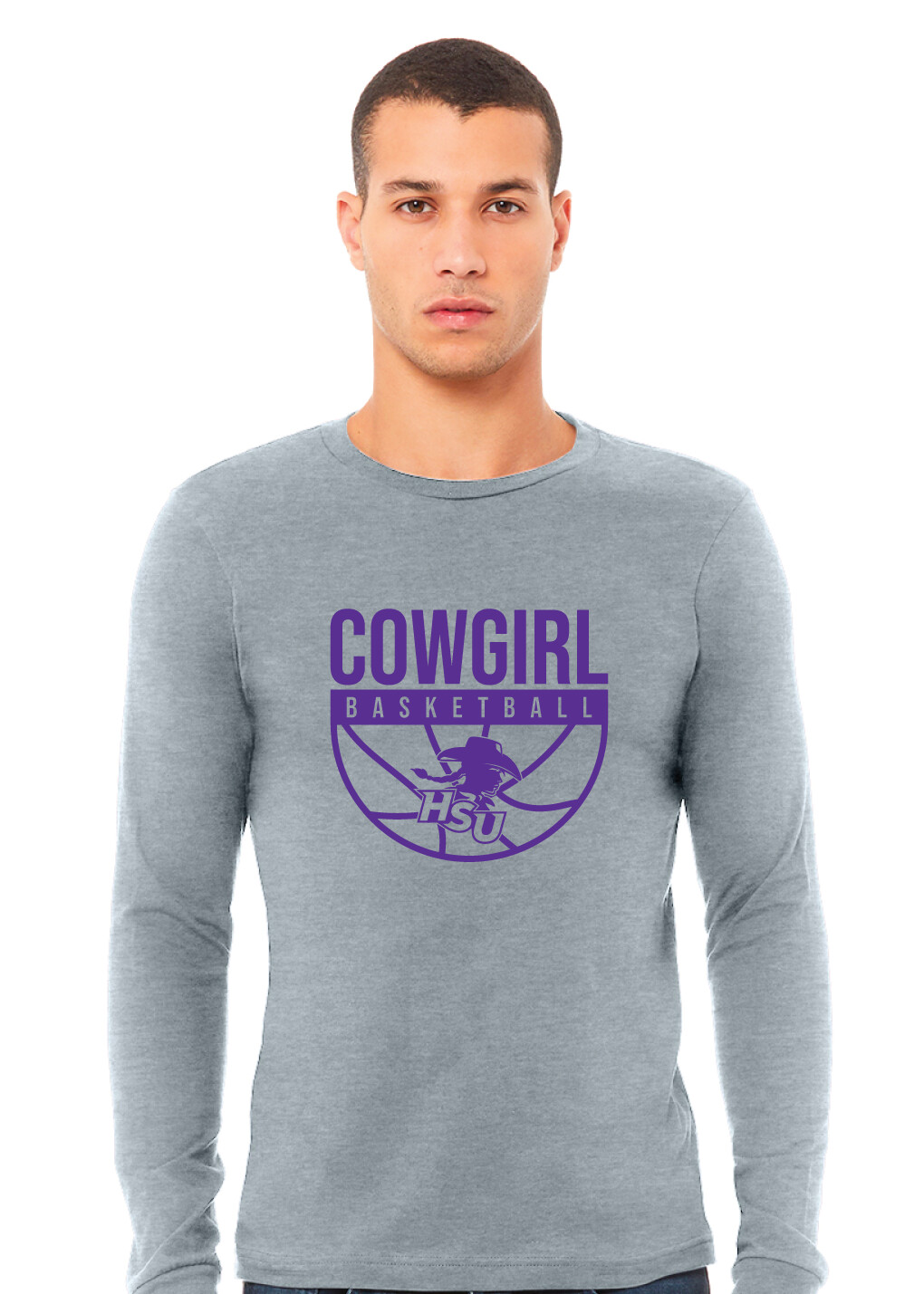 HSU Women&#39;s Basketball - Half Basketball - Bella+Canvas Long Sleeve