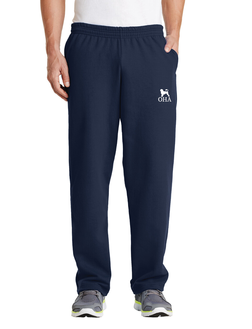 OHA - Open-Bottom Sweatpants, Color: Navy
