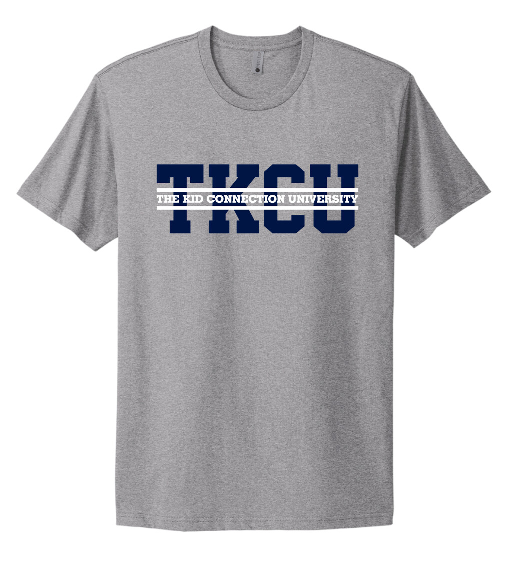 The Kid Connection University  - Block - Next Level Short Sleeve, Garment Color: Heather Grey