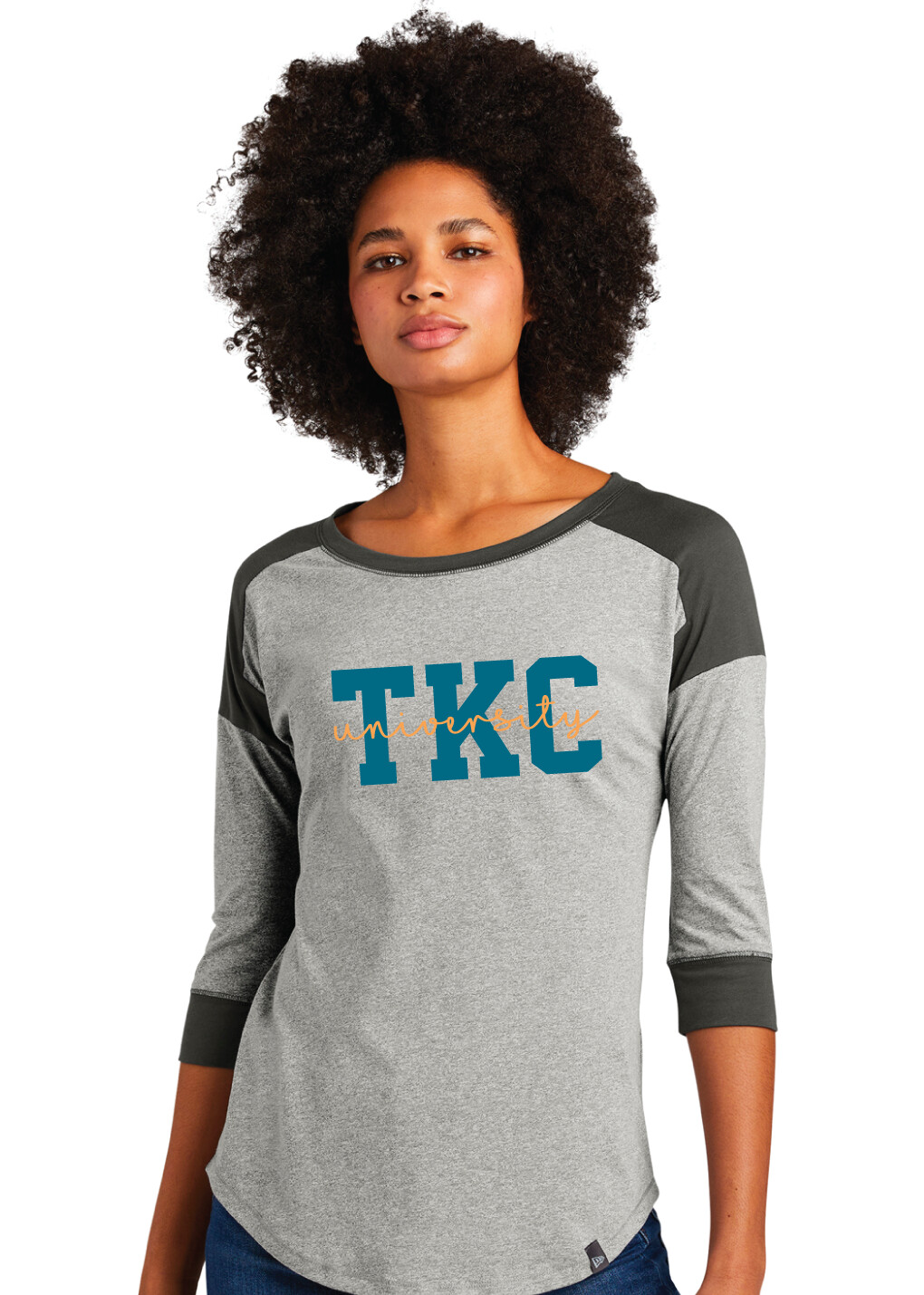 The Kid Connection University  - Script - 3/4 Sleeve Baseball Raglan Tee