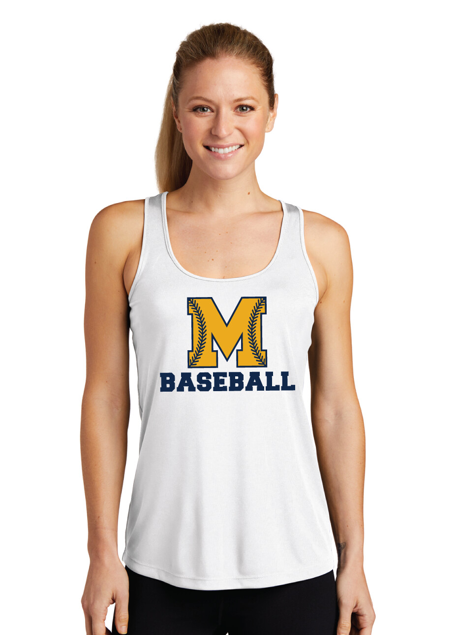 McKinney Baseball - M Laces - Dri-Fit Racerback Tank, Color: White