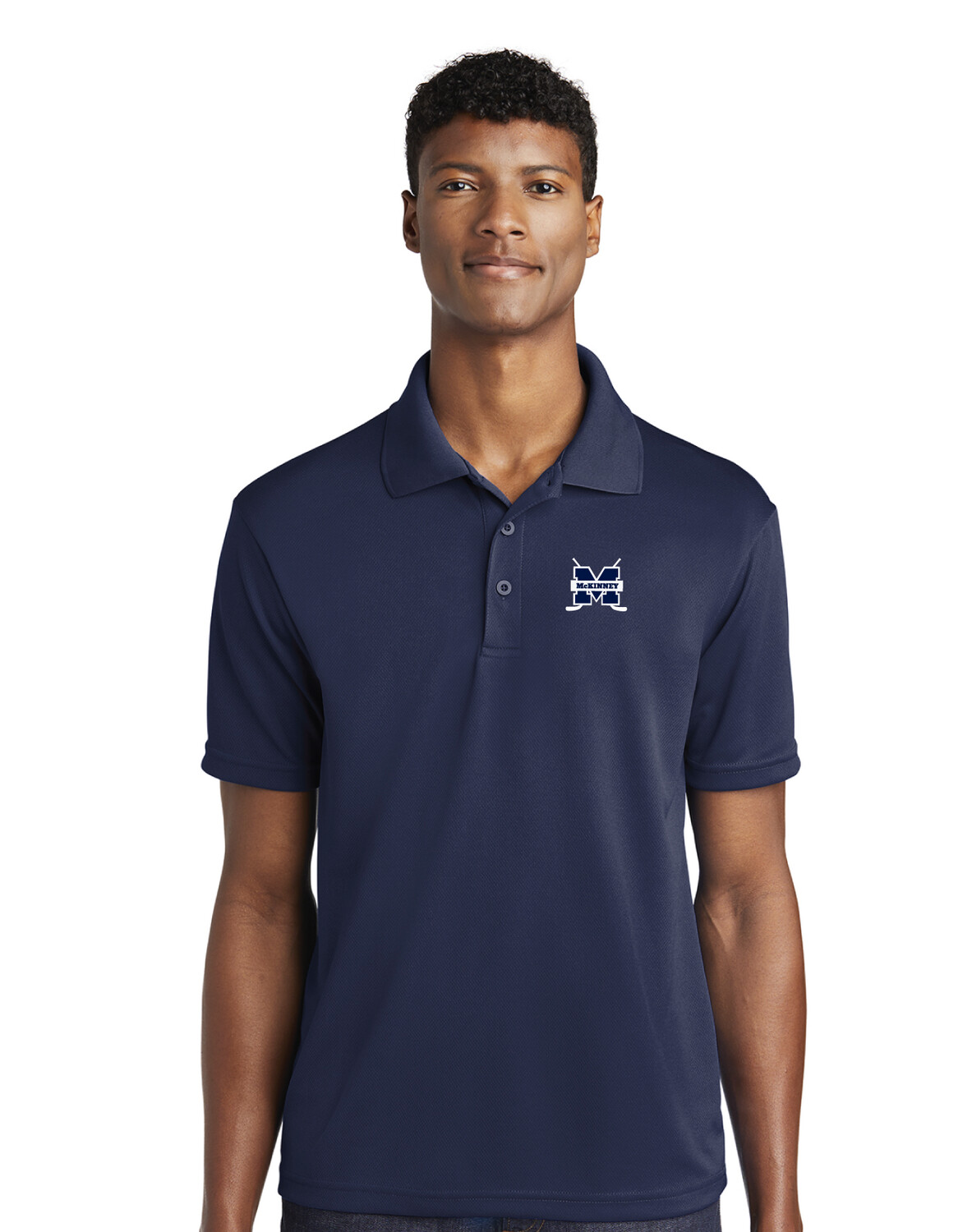 McKinney Hockey Club - Embroidered Mens RacerMesh® Polo, Color: Navy
