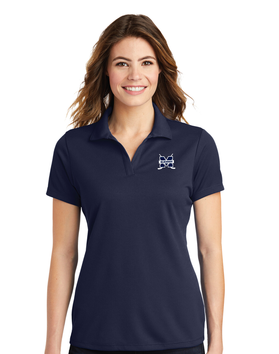 McKinney Hockey Club - Embroidered Ladies RacerMesh® Polo, Color: Navy