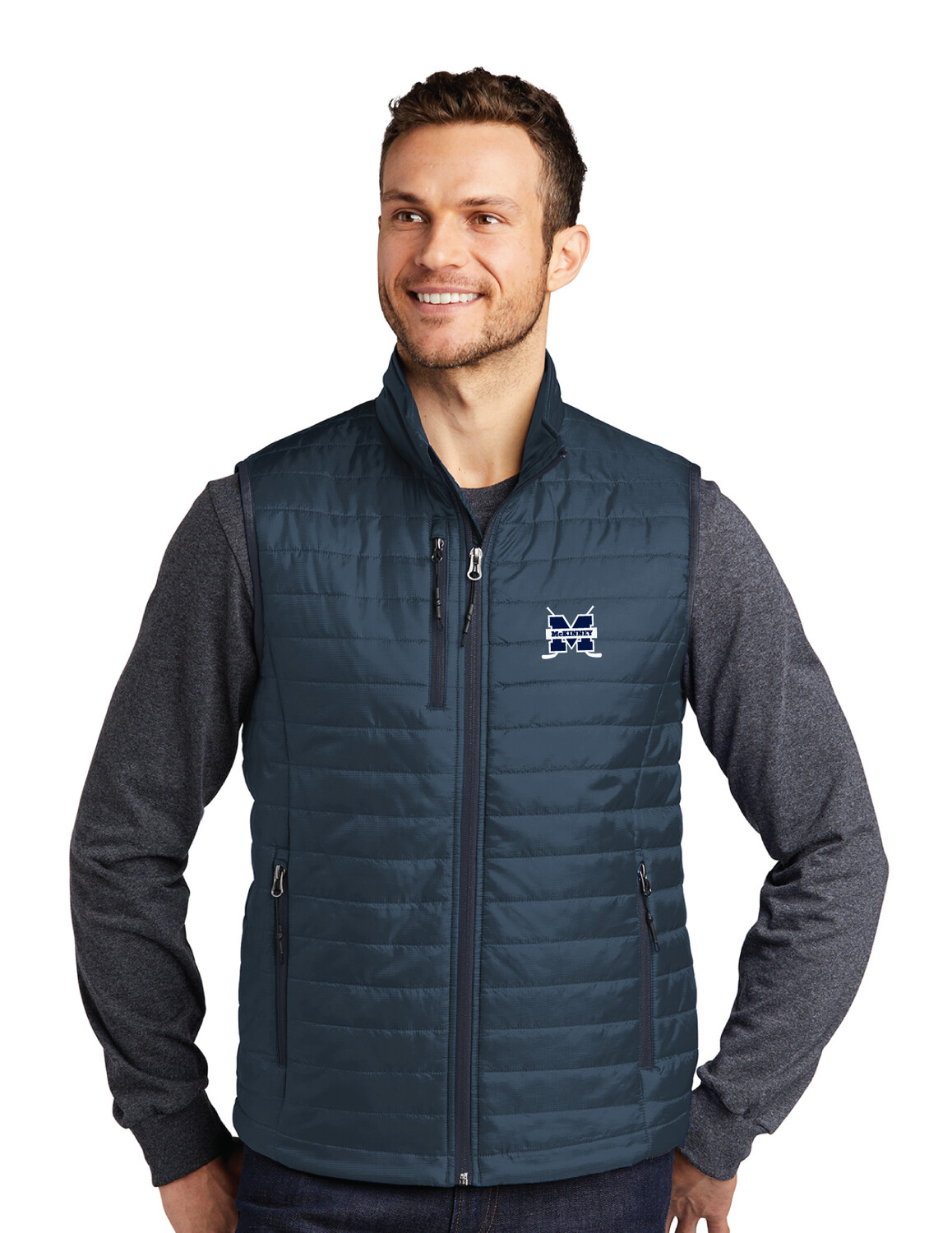 McKinney Hockey Club - Embroidered Mens Packable Puffy Vest