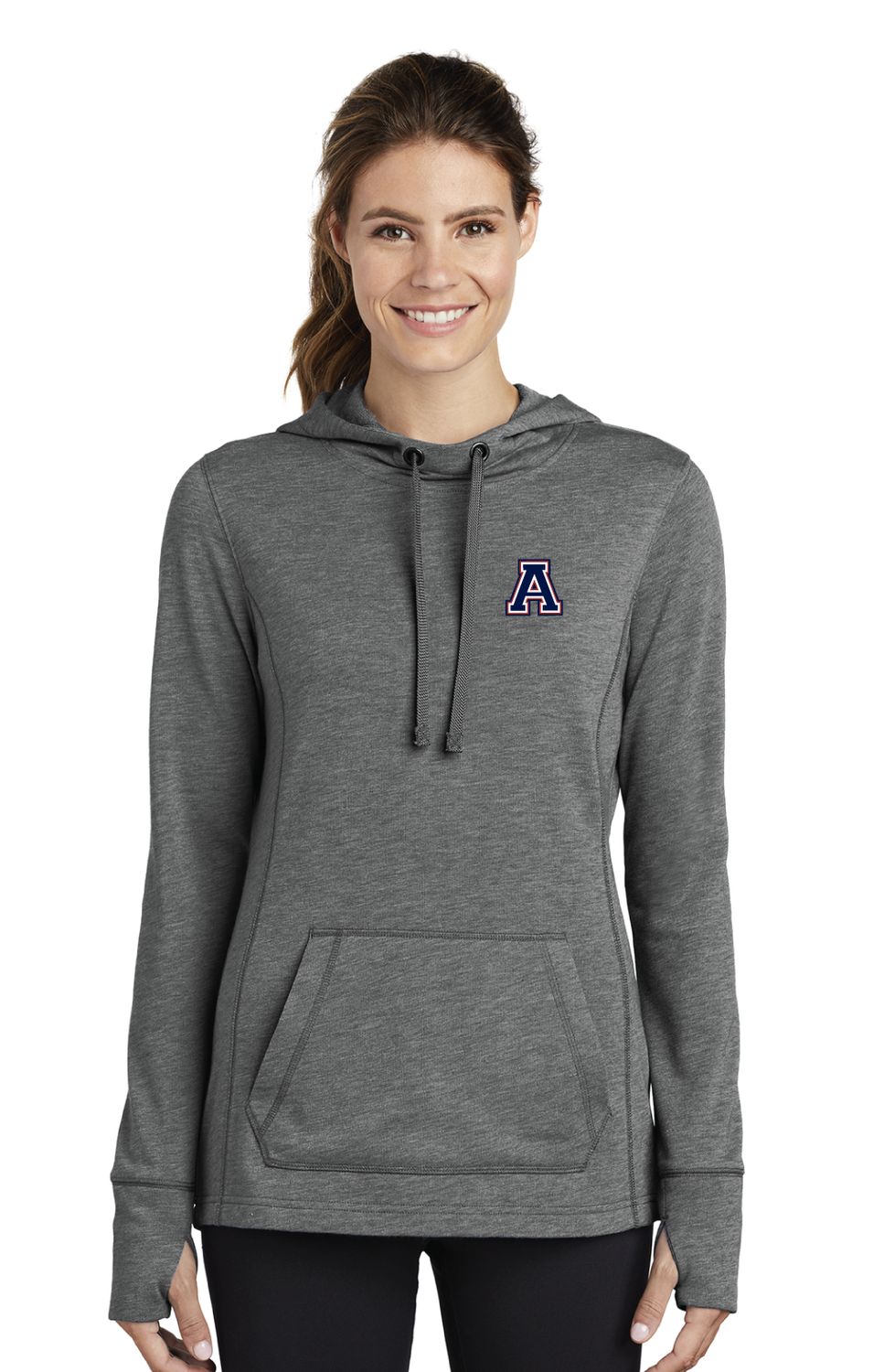 Ladies Tri-Blend Wicking Fleece Hooded Pullover
