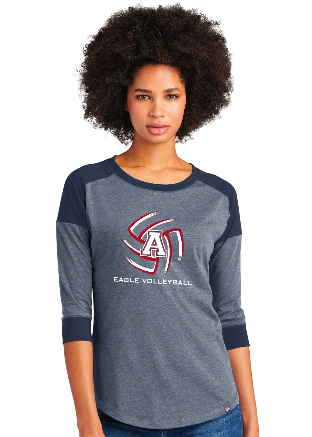 Allen Volleyball - Swirl - 3/4 Sleeve Baseball Raglan Tee