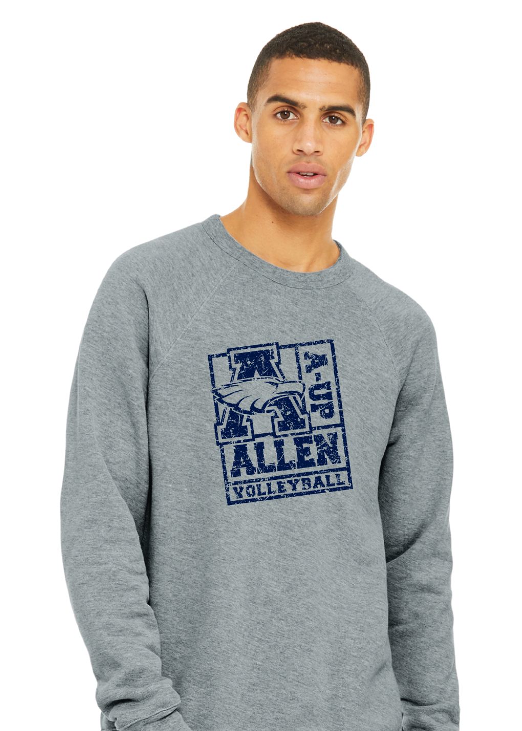 Allen Volleyball - Stamp - Bella+Canvas Crew Sweatshirt