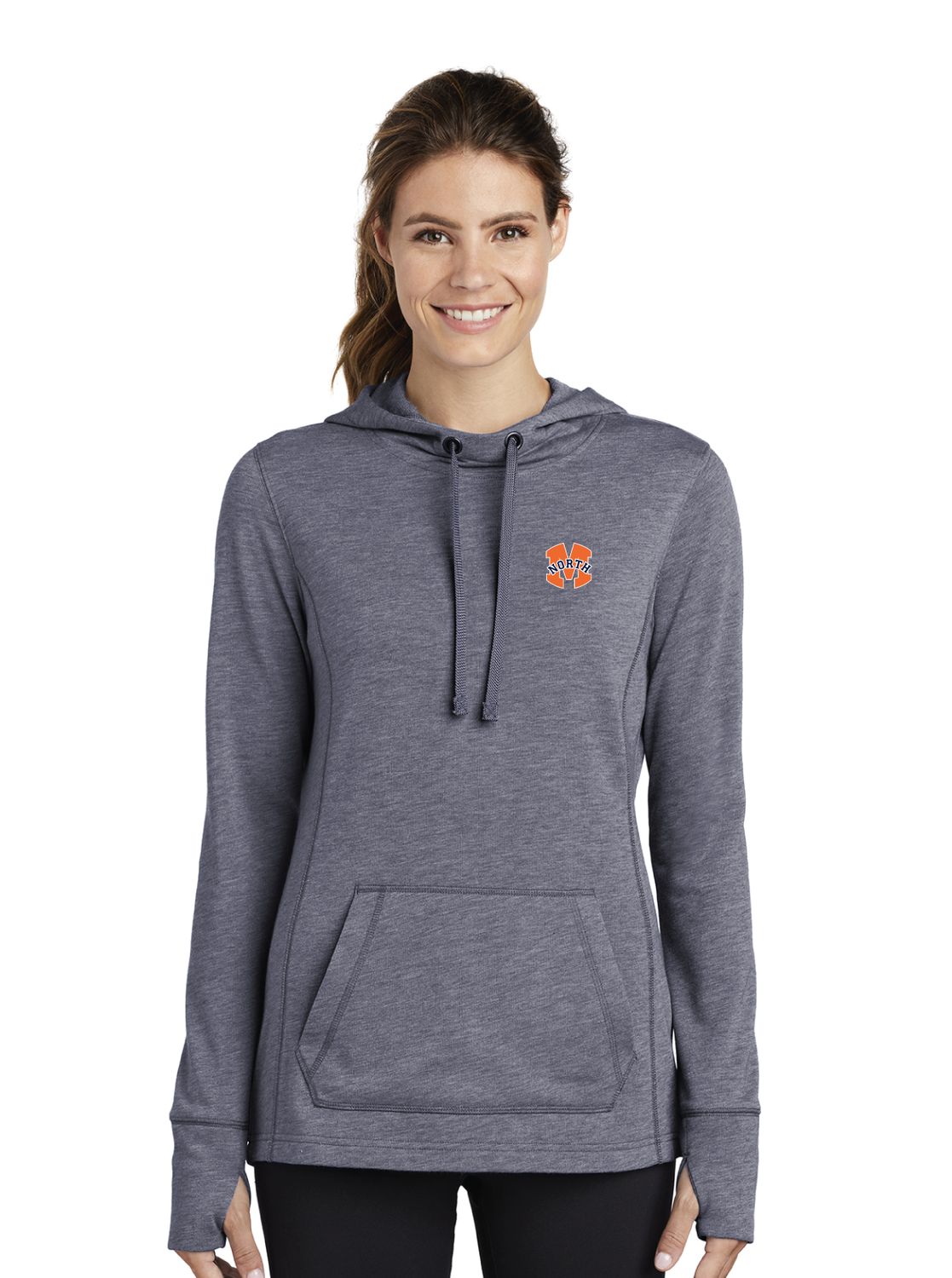 Ladies Tri-Blend Wicking Fleece Hooded Pullover