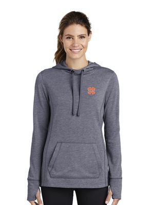 Ladies Tri-Blend Wicking Fleece Hooded Pullover