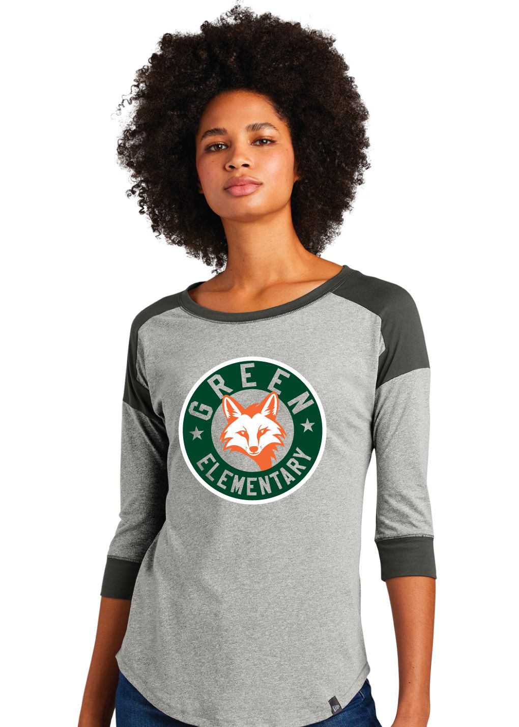 Green Explorers - Circle Fox - 3/4 Sleeve Baseball Raglan Tee