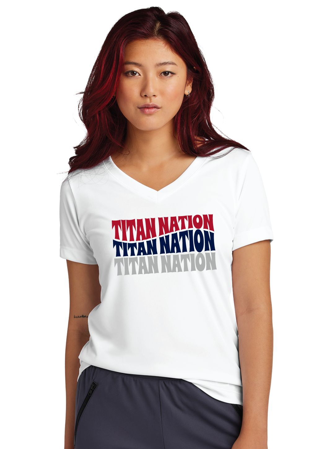 Centennial Football - Titan Nation - Dri-Fit V-Neck