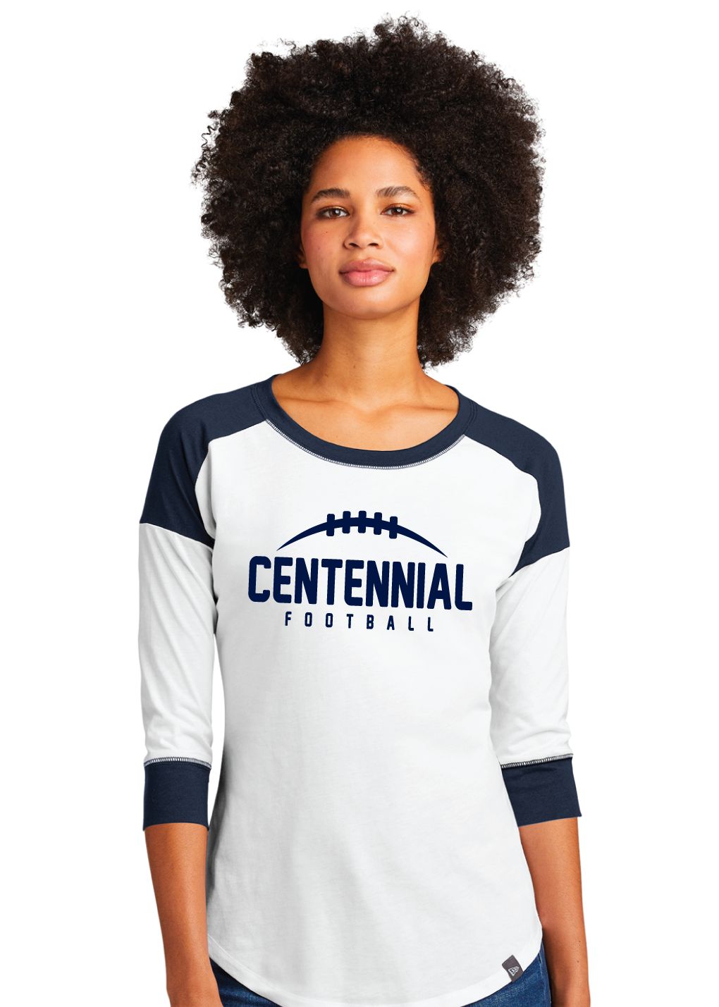 Centennial Football - Laces - 3/4 Sleeve Baseball Raglan Tee