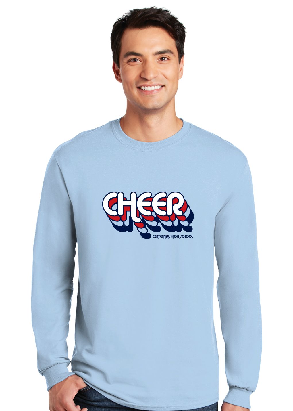 Centennial Cheer - Retro Stacked - Long Sleeve