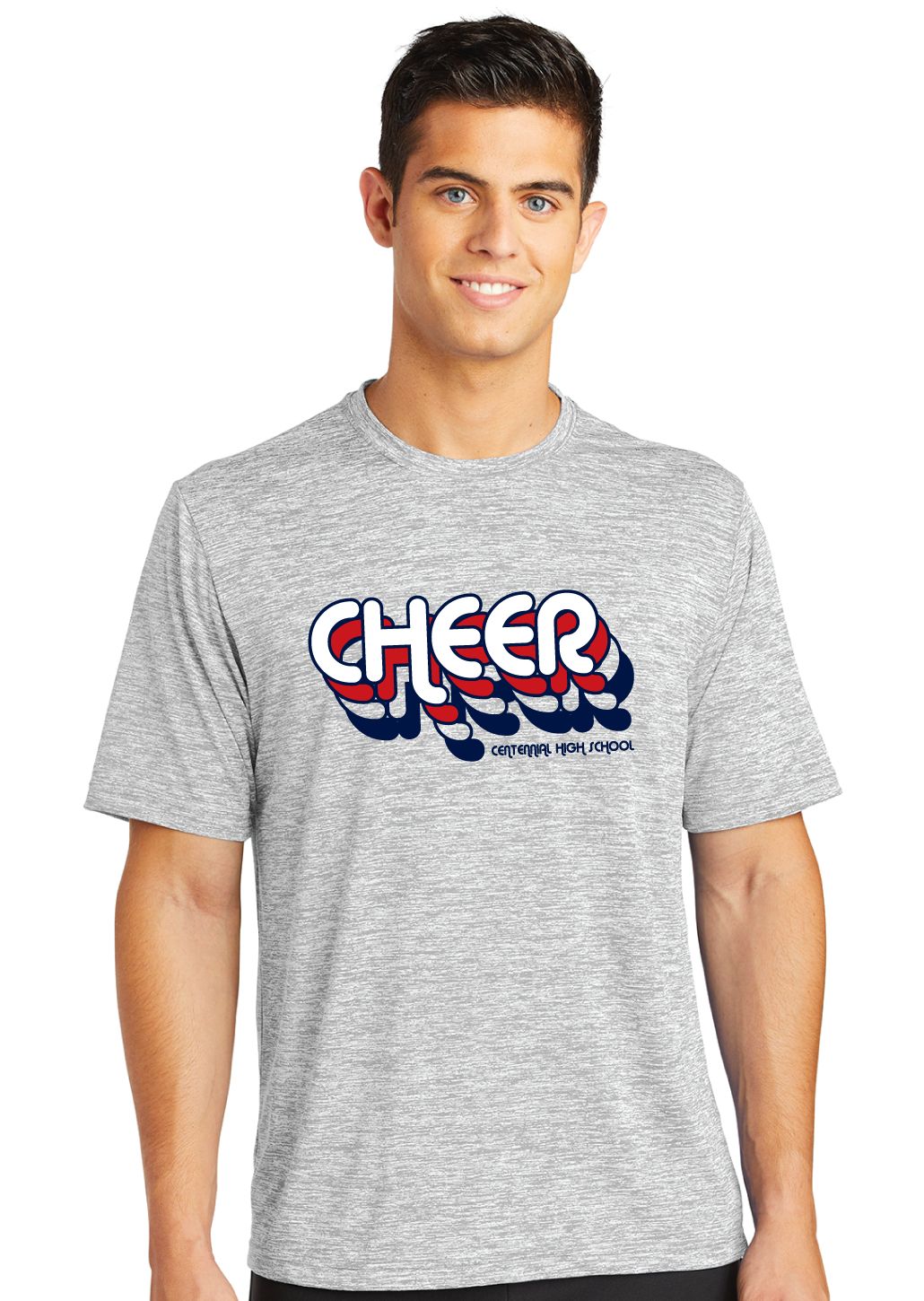 Centennial Cheer - Retro Stacked - Electric Dri-Fit Short Sleeve