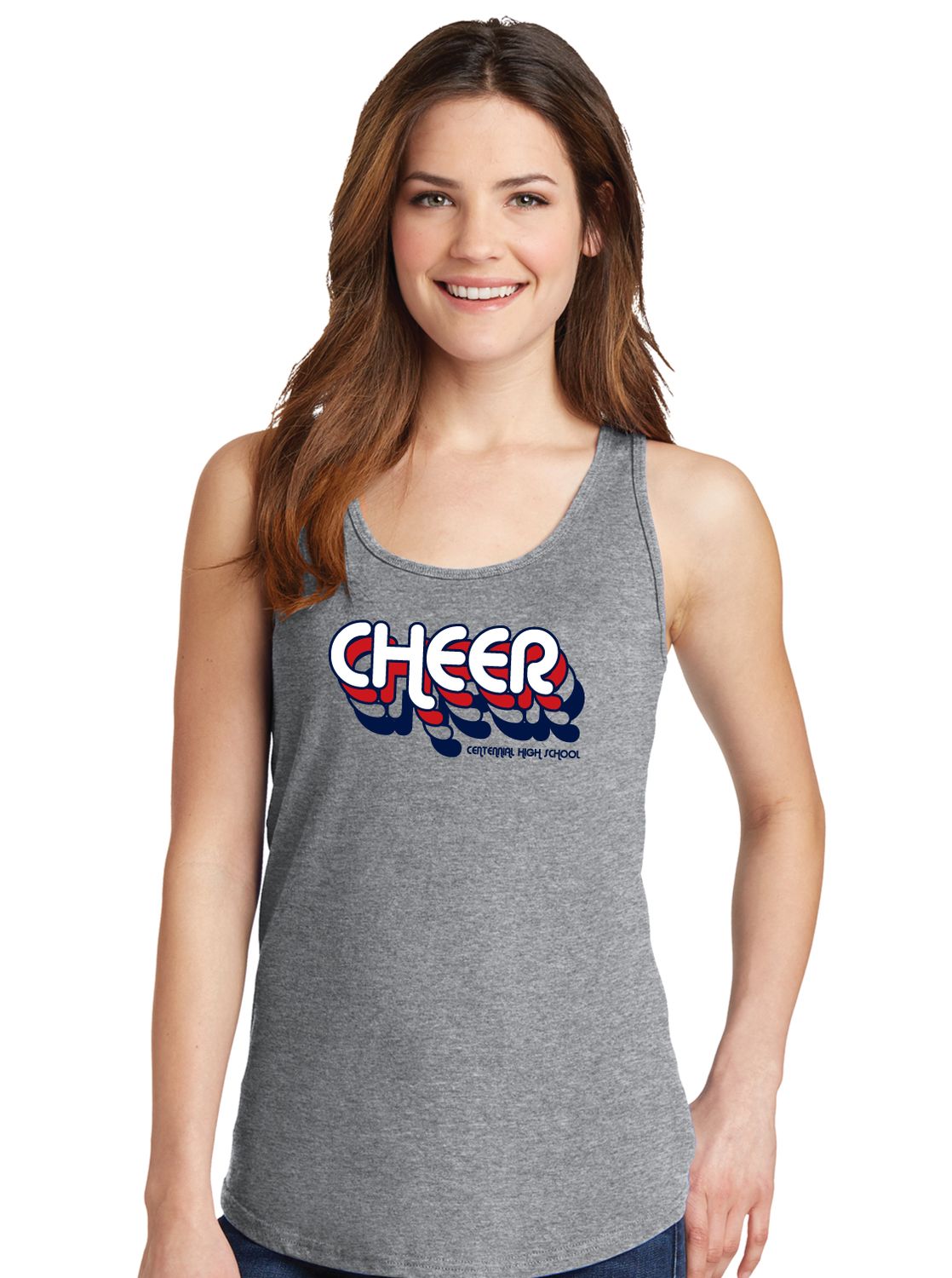 Centennial Cheer - Retro Stacked - Cotton Tank