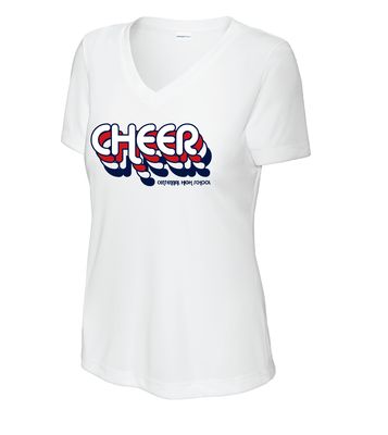 Centennial Cheer - Retro Stacked - Dri-Fit V-Neck