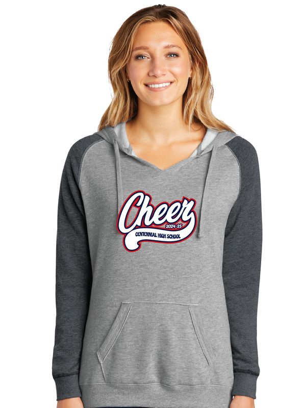 Centennial Cheer - Cursive - Lightweight Raglan Hoodie