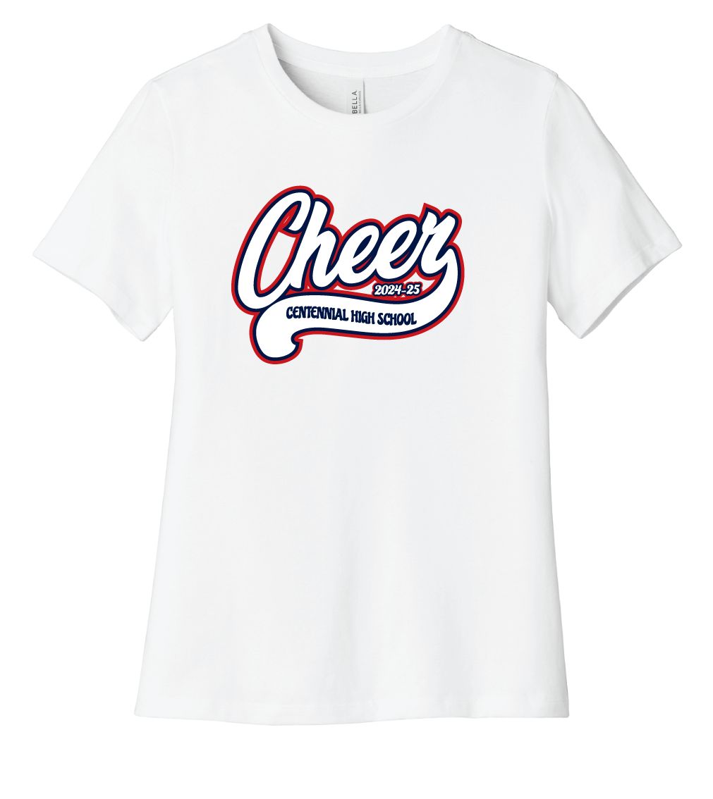 Centennial Cheer - Cursive - Bella+Canvas Ladies, Color: White