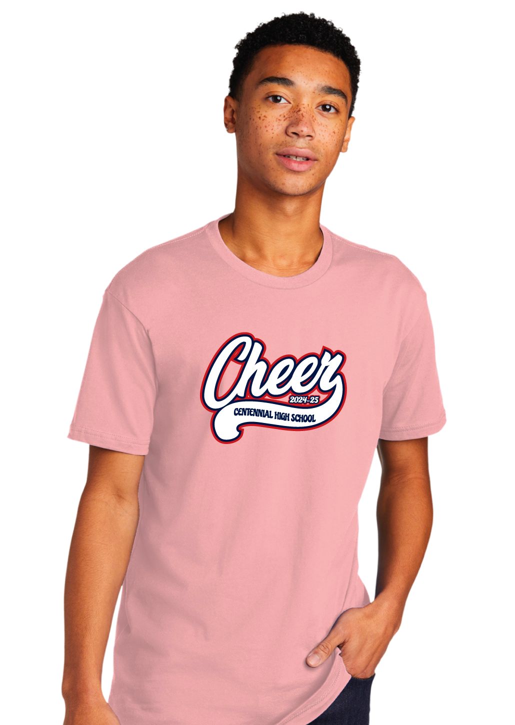 Centennial Cheer - Cursive - Next Level Short Sleeve