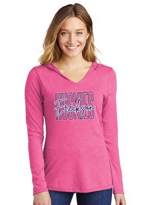 Ereckson Huskies - Skinny Cursive - District Perfect Tri Long Sleeve Hoodie