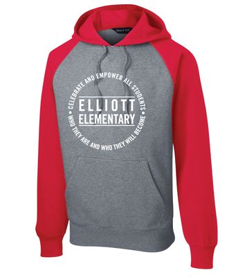 Elliott Elementary - Circle - Raglan Hoodie