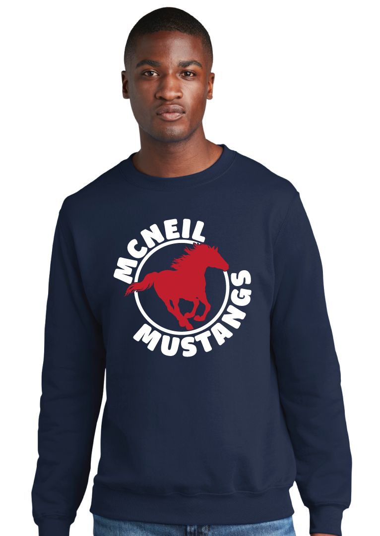 McNeil Mustangs - Circle - Crew Sweatshirt