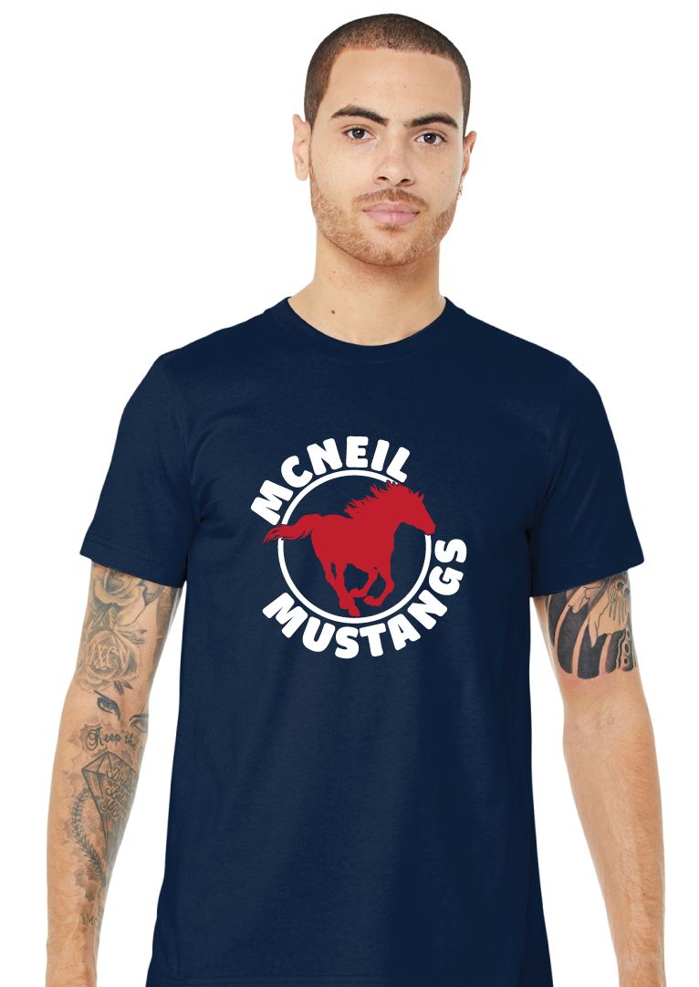 McNeil Mustangs - Circle - Bella+Canvas Short Sleeve
