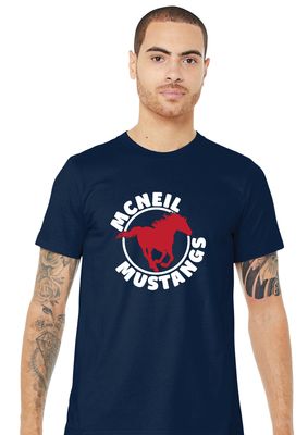 McNeil Mustangs - Circle - Bella+Canvas Short Sleeve