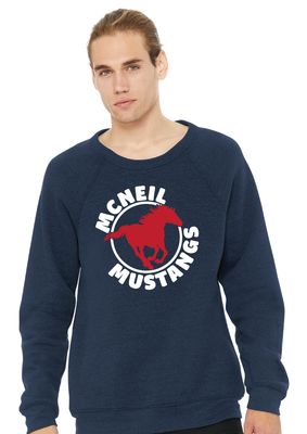 McNeil Mustangs - Circle - Bella+Canvas Crew Sweatshirt
