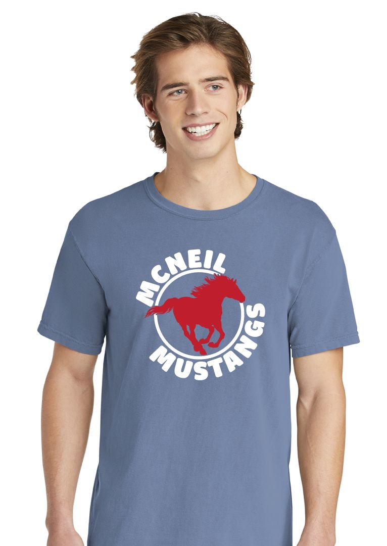 McNeil Mustangs - Circle - Comfort Colors Short Sleeve