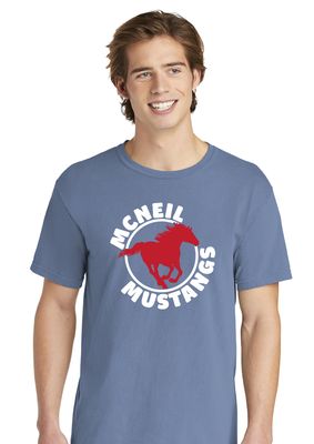McNeil Mustangs - Circle - Comfort Colors Short Sleeve