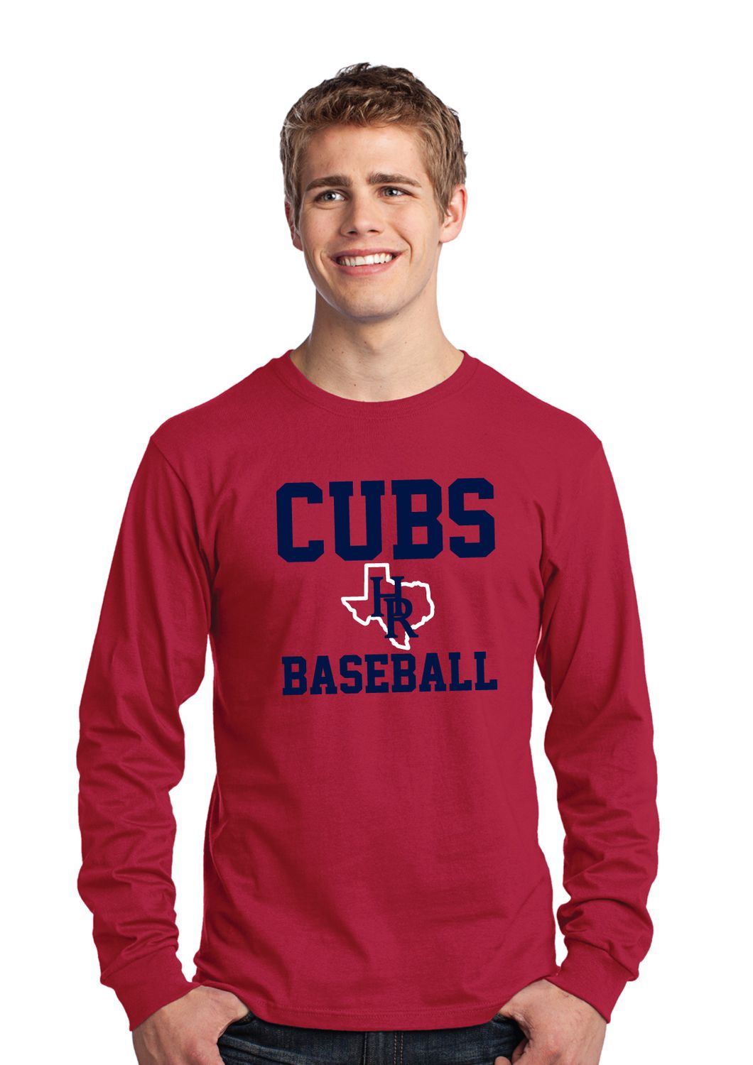 Hitters Row - Cubs - Varsity - Long Sleeve, Color: Red