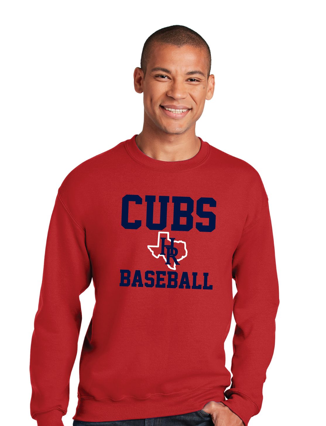Hitters Row - Cubs - Varsity - Crewneck Sweatshirt, Color: Red