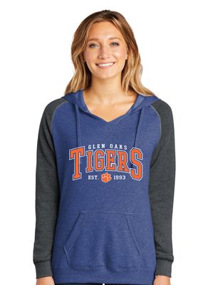 Glen Oaks Elementary - Arched - Lightweight Raglan Hoodie
